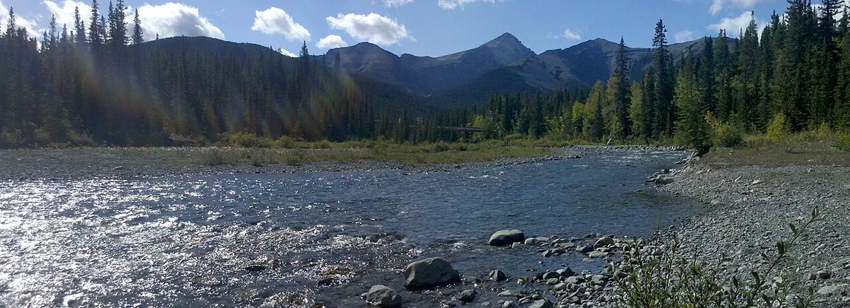 The Elbow River near Bragg Creek, the river the campground sits beside.