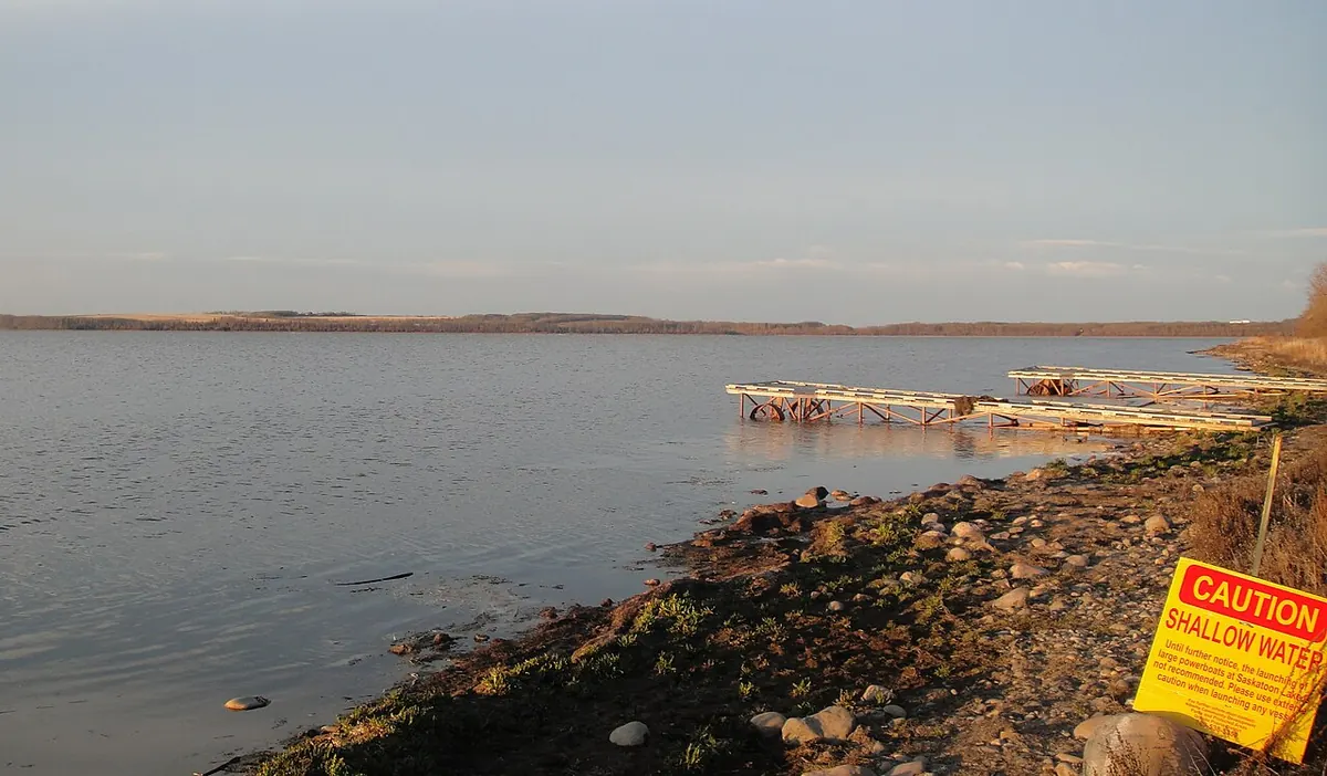 Boat docks in Saskatoon Island Provincial Park.